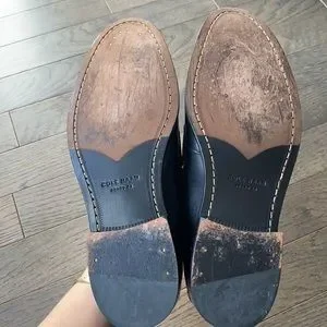 Cole Haan - Black Leather Loafers with Silver/Chrome Horsebit Detail Cole Haan - Black Leather Loafers with Silver/Chrome  main image 4